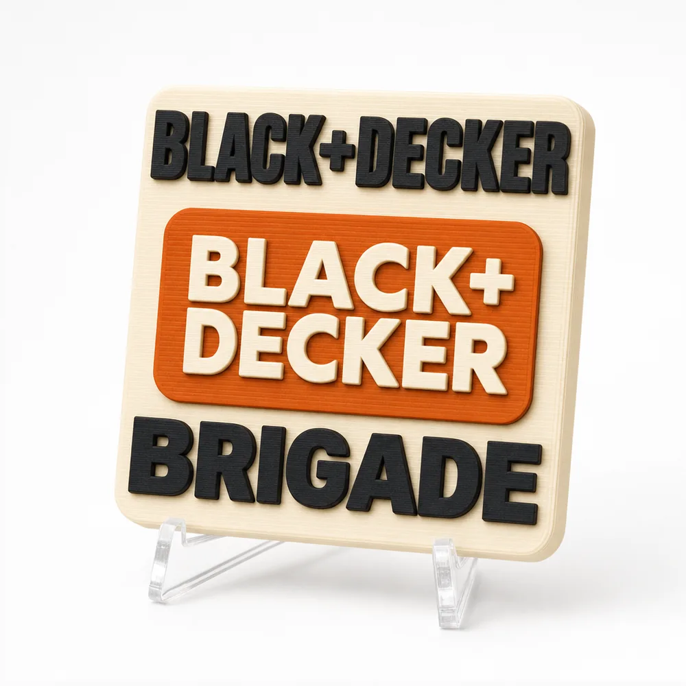 Black + Decker Brigade magnetic 3D-printed achievement badge