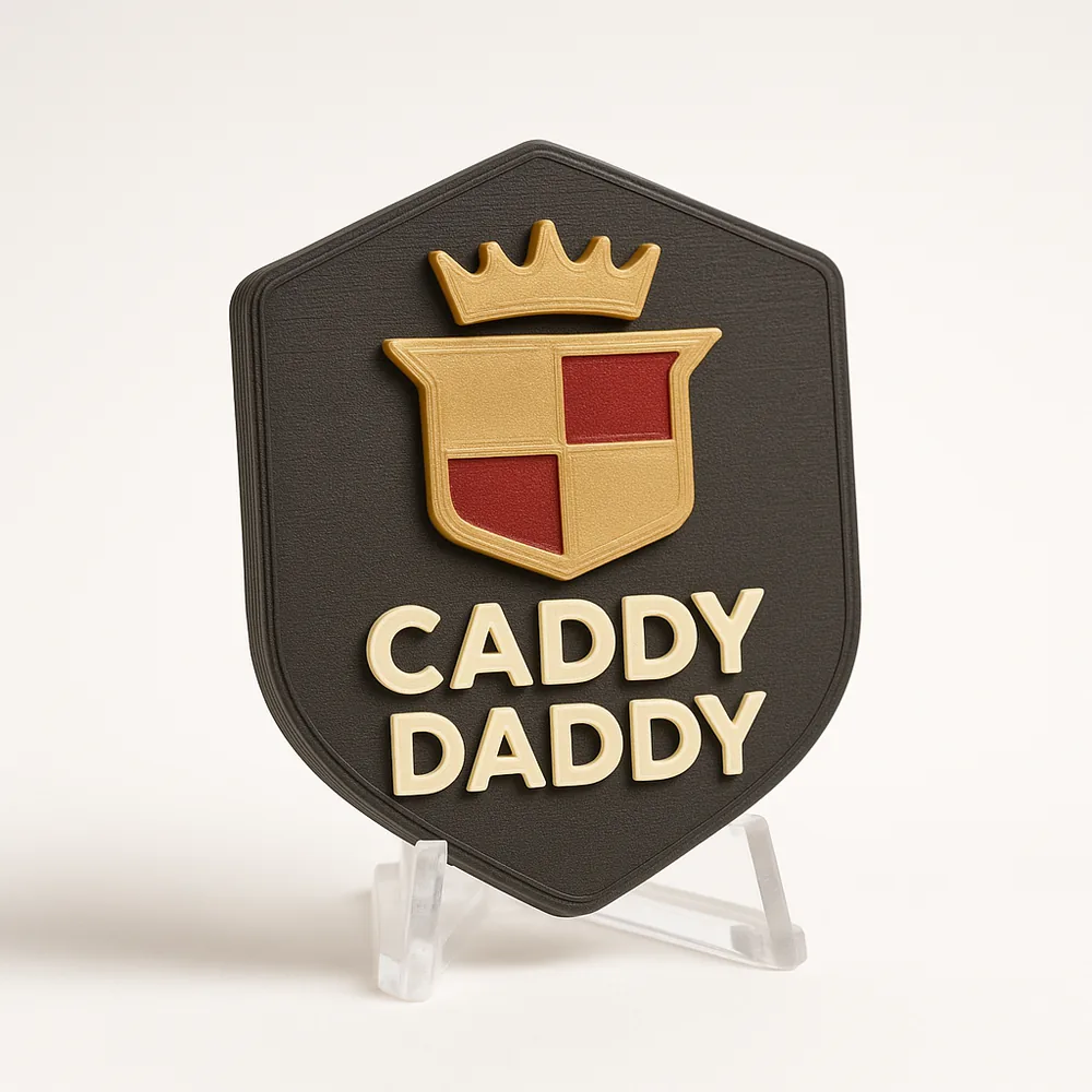Caddy Daddy magnetic 3D-printed achievement badge