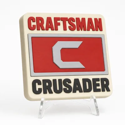 Craftsman Crusader magnetic 3D-printed achievement badge