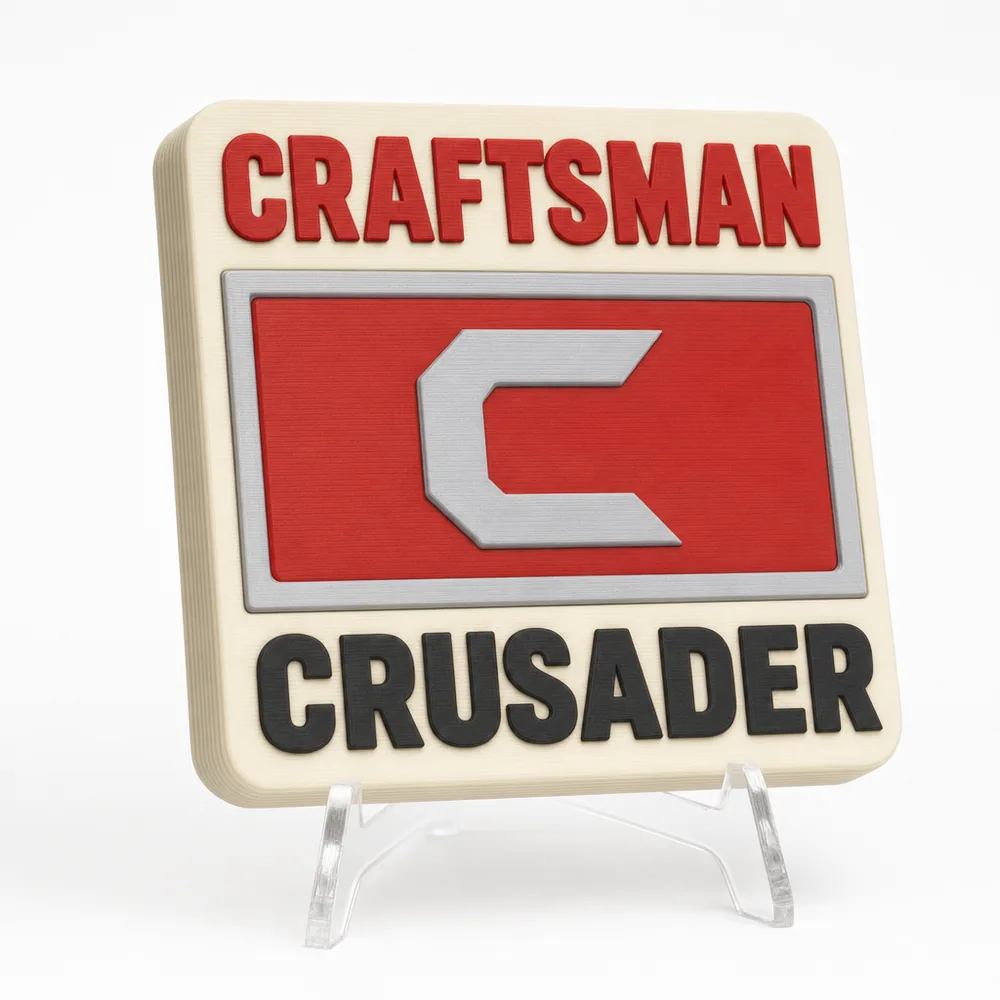Craftsman Crusader magnetic 3D-printed achievement badge