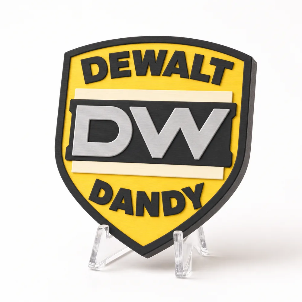 DeWalt Dandy magnetic 3D-printed achievement badge