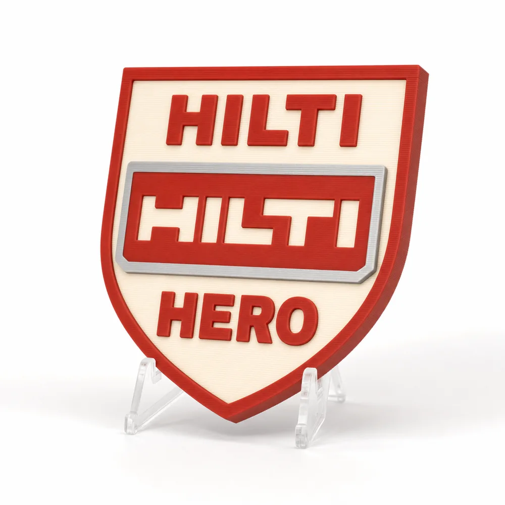 Hilti Hero magnetic 3D-printed achievement badge