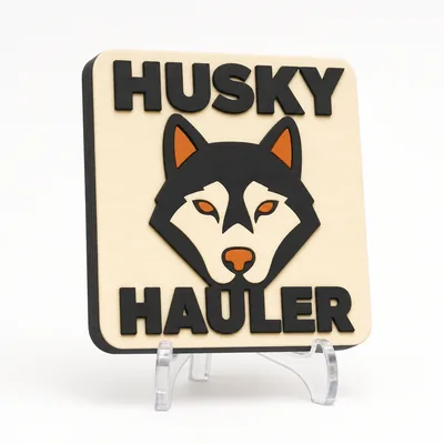 Husky Hauler magnetic 3D-printed achievement badge