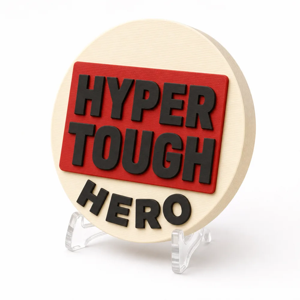 Hyper Tough Hero magnetic 3D-printed achievement badge