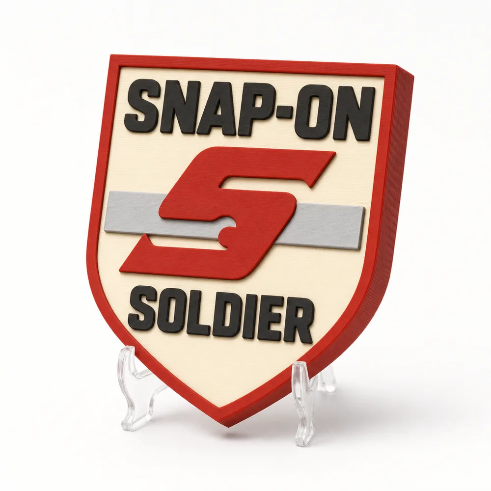 Snap-on Soldier magnetic 3D-printed achievement badge