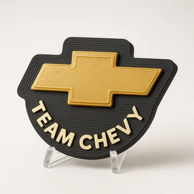 Team Chevy magnetic 3D-printed achievement badge