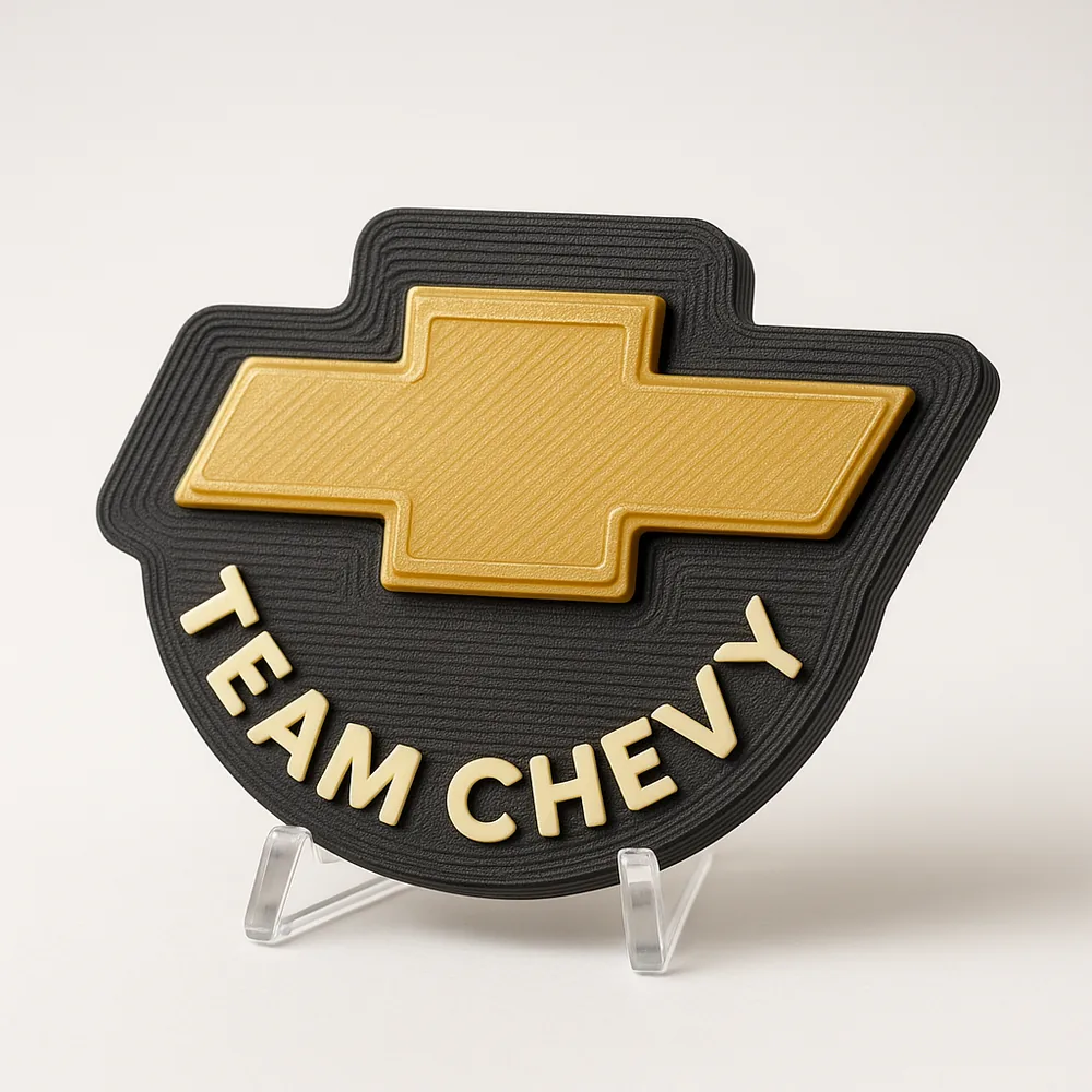 Team Chevy magnetic 3D-printed achievement badge