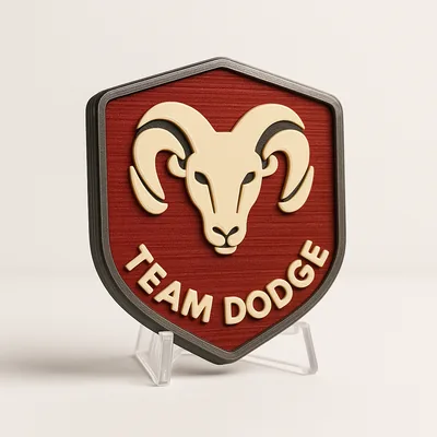 Team Dodge magnetic 3D-printed achievement badge