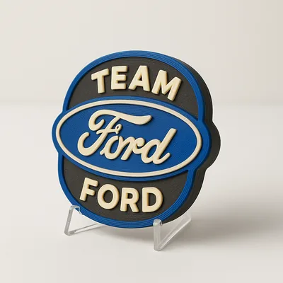 Team Ford magnetic 3D-printed achievement badge