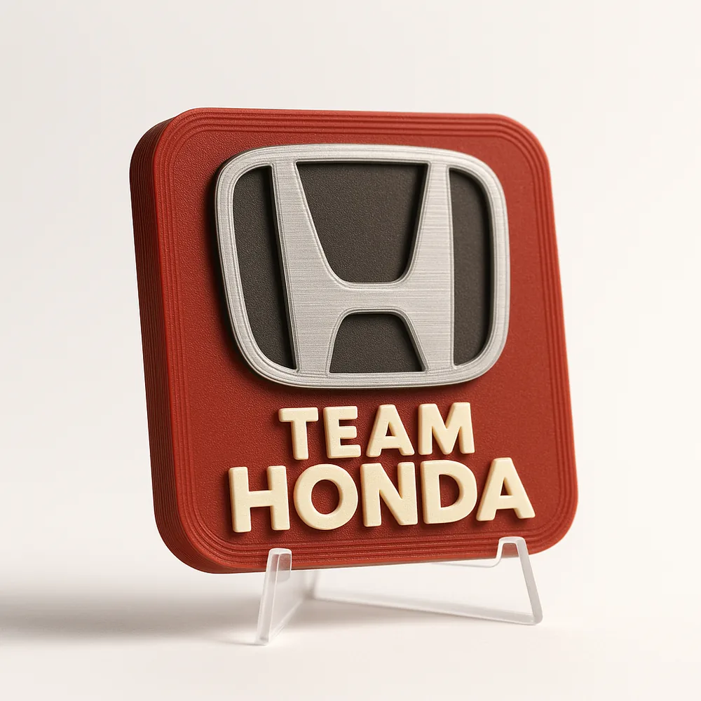 Team Honda magnetic 3D-printed achievement badge