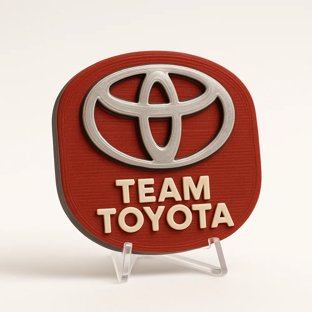 Team Toyota magnetic 3D-printed achievement badge