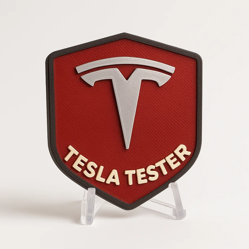 Tesla Tester magnetic 3D-printed achievement badge