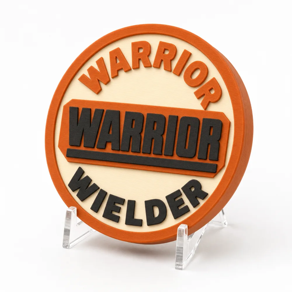 Warrior Wielder magnetic 3D-printed achievement badge